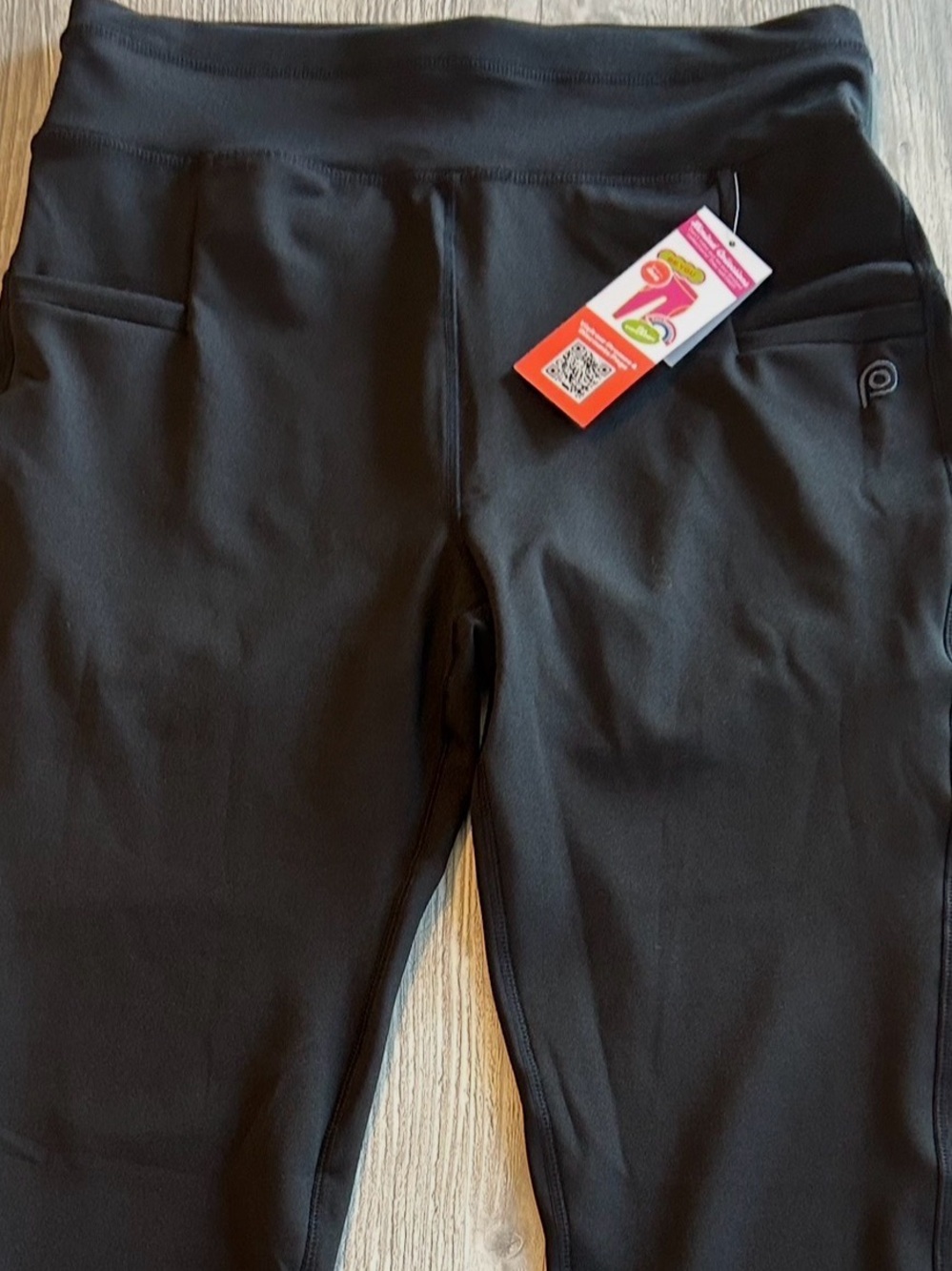 Pop Fit Women High Waisted Cropped Leggings Black XL Pockets Athleisure Gym New. - Picture 3 of 14